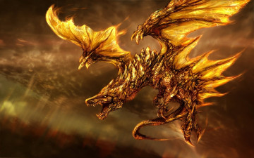 Картинка фэнтези драконы атака полет дракон крылья пасть хвост