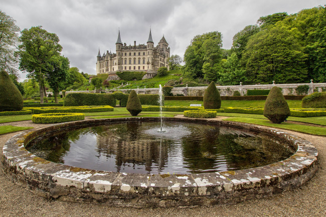 Обои картинки фото dunrobin castle,  scotland, города, - дворцы,  замки,  крепости, парк, замок