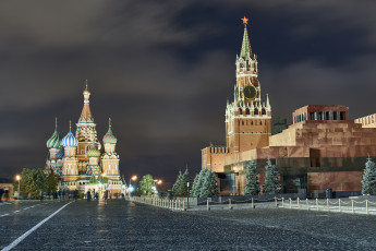 обоя города, москва , россия, ночь, город, красна, площадь, ночная, москва, пейзаж