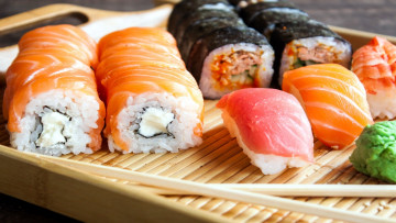 Картинка еда рыба +морепродукты +суши +роллы имбирь японская кухня роллы суши