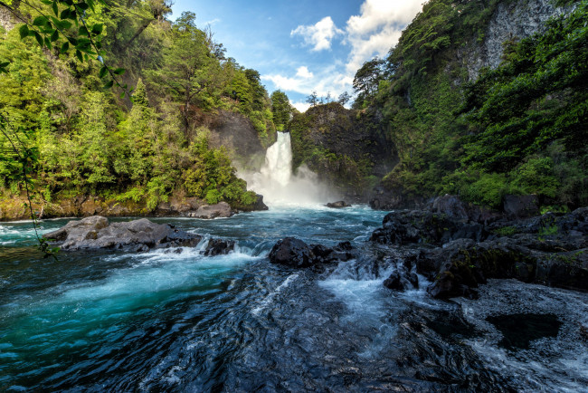 Обои картинки фото природа, водопады, река, камни, водопад
