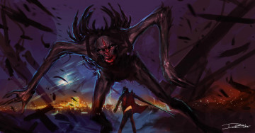 Картинка devil+may+cry видео+игры монстр человек город