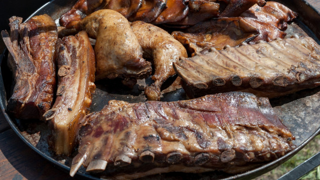 Обои картинки фото еда, мясные блюда, ребрышки, свинина, жареное, мясо