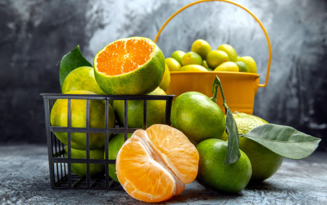 Обои картинки фото еда, цитрусы, мандарин, лайм