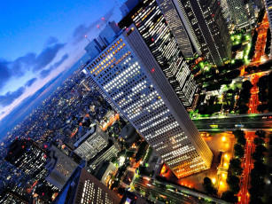 обоя города, огни, ночного, shinjuku, tokyo