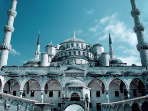 обоя grand, mosque, istanbul, turkey, города, стамбул, турция