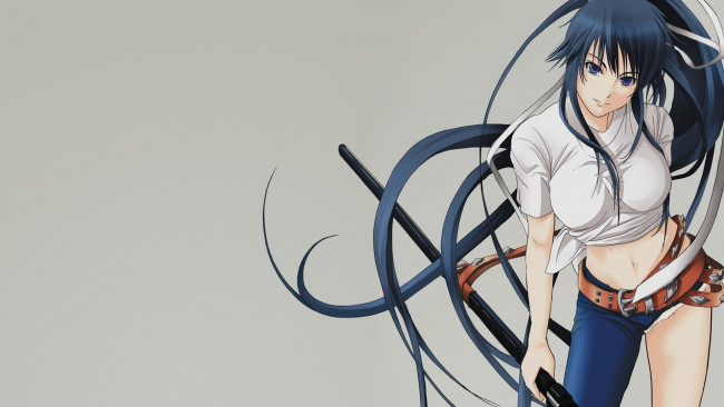 Обои картинки фото аниме, toaru, majutsu, no, index, ремень, меч, девушка, волосы