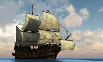 Картинка корабли 3d море парусник