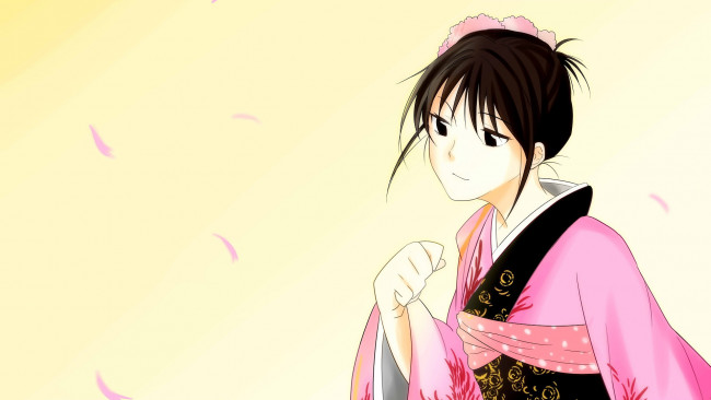 Обои картинки фото аниме, kara, no, kyokai, кимоно, девушка