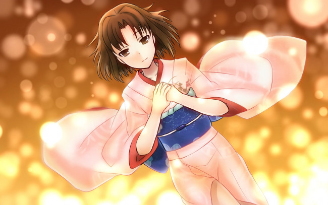 Обои картинки фото аниме, kara, no, kyokai, кимоно, девушка