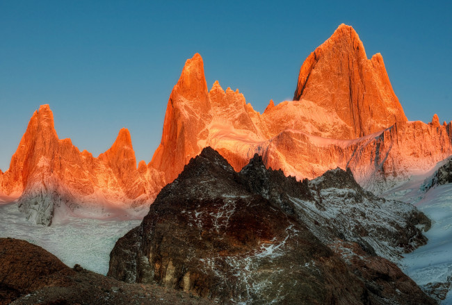 Обои картинки фото природа, горы, оранжевые, вершины