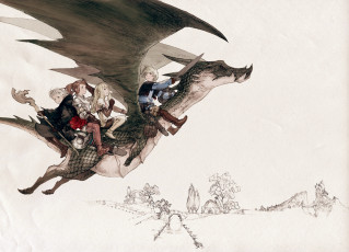 Картинка аниме final+fantasy дети арт дракон
