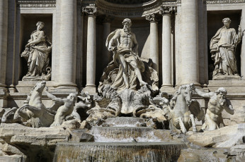 обоя города, - фонтаны, италия, фонтан, треви, рим, скульптура