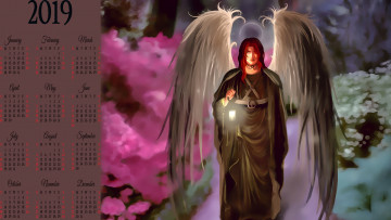 Картинка календари фэнтези человек фонарь крылья