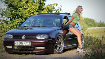 Картинка автомобили -авто+с+девушками volkswagen golf