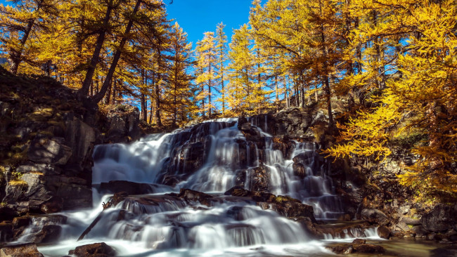 Обои картинки фото fontcouverte waterfall, france, природа, водопады, fontcouverte, waterfall