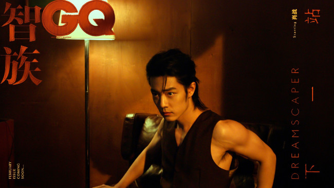 Обои картинки фото мужчины, xiao zhan, актер, жилет, торшер