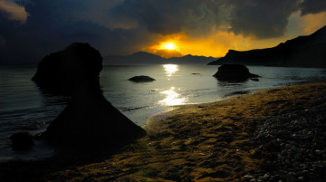 Картинка природа восходы закаты солнце скалы