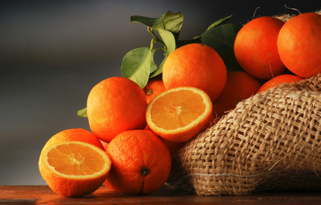Обои картинки фото еда, цитрусы, апельсины, мешок