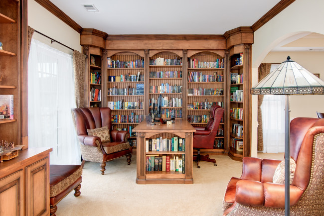 Обои картинки фото интерьер, кабинет, библиотека, офис, стол, кресла, книги