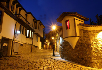 Картинка пловдив города -+огни+ночного+города фонари болгария улица