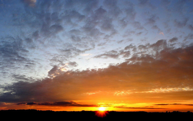 Обои картинки фото природа, восходы, закаты, закат, облака, солнце, небо