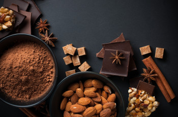 Картинка еда конфеты +шоколад +сладости корица анис какао шоколад орехи
