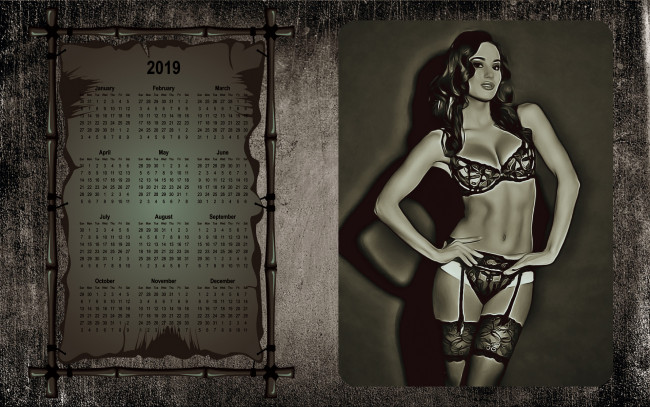 Обои картинки фото календари, компьютерный дизайн, женщина, модель