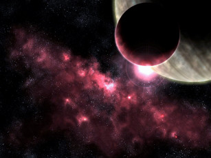 Картинка космос арт планеты туманность звезды