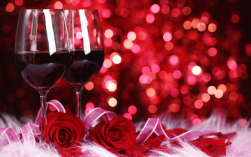 Картинка еда напитки +вино бокалы вино розы лента блики