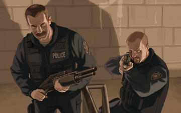 Картинка видео+игры grand+theft+auto+iv полицейские оружие