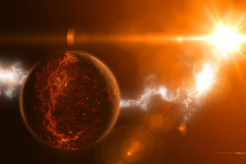 Картинка космос арт температура планета свет звезда излучение