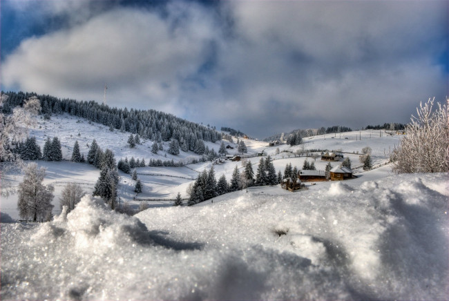 Обои картинки фото природа, зима, румыния, брашов, fundata