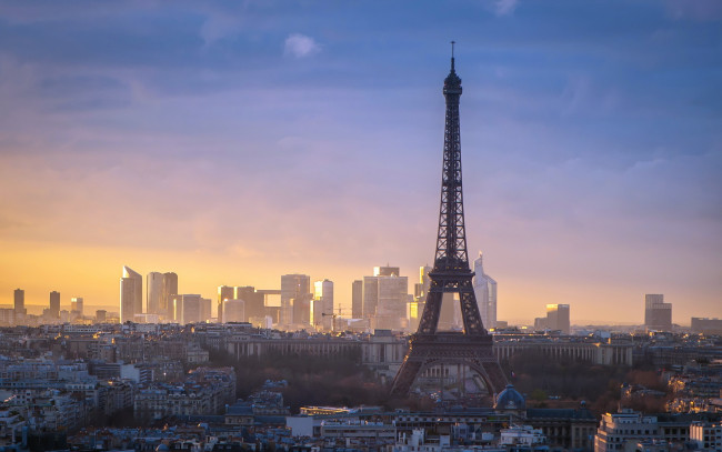 Обои картинки фото eiffel, tower, города, париж, франция, панорама, эйфелева, башня