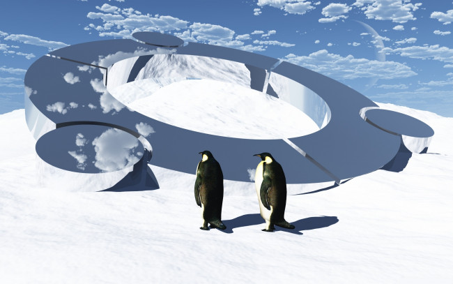 Обои картинки фото компьютеры, ubuntu, linux, логотип, пингвины