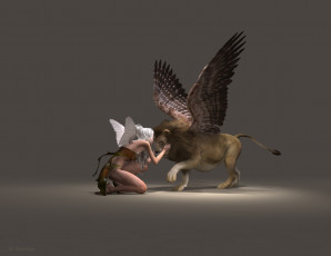 Картинка 3д+графика angel+ ангел лев эльф