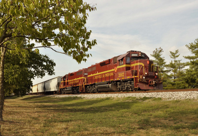 Обои картинки фото техника, поезда, дорога, состав, рельсы, железная, локомотив