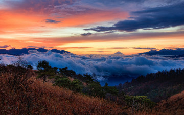 Картинка природа восходы закаты горы облака пейзаж