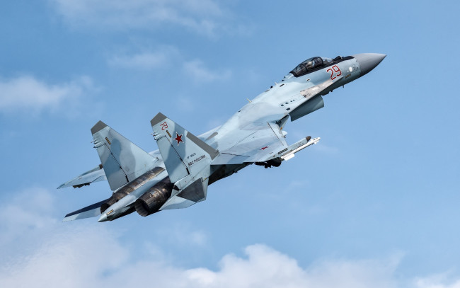 Обои картинки фото су-35с, авиация, боевые самолёты, военный, самолет, ввс, россии, су-35, flanker-e