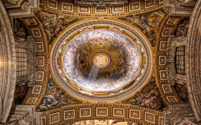 Обои картинки фото basilica, di, san, pietro, vatican, интерьер, убранство, роспись, храма