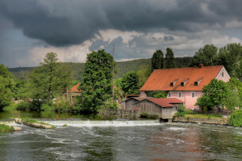 Картинка германия бавария регенштауф города пейзажи набережная дома река