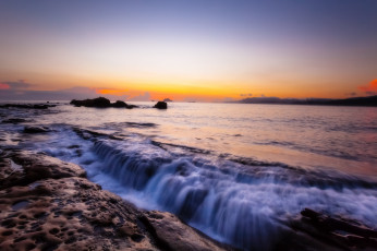 Картинка природа моря океаны море закат камни