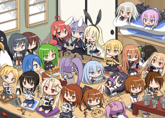 Картинка аниме kantai+collection персонажи играют комната девочки арт kantai collection