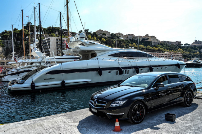 Обои картинки фото автомобили, mercedes-benz, авто, яхта