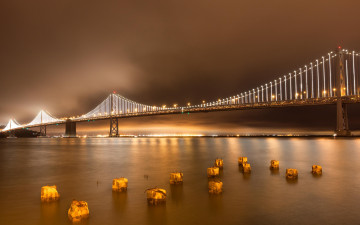 Картинка города -+мосты река мост вечер