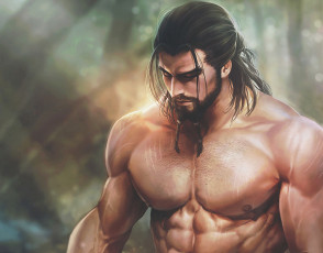 Картинка рисованное люди борода арт тело мужчина грудь мышцы