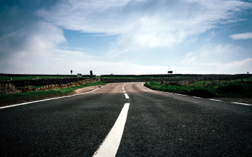 Картинка природа дороги поворот разметка шоссе