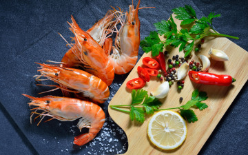 Картинка еда рыбные+блюда +с+морепродуктами креветки