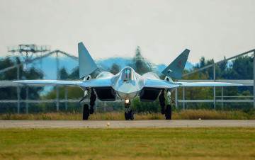 Картинка су-57 авиация боевые+самолёты ввс истребители боевые самолеты сухой россия su-57