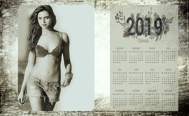 Обои картинки фото календари, компьютерный дизайн, знаменитость, девушка, взгляд, шорты
